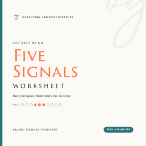 The Five Signals Worksheet Cover
