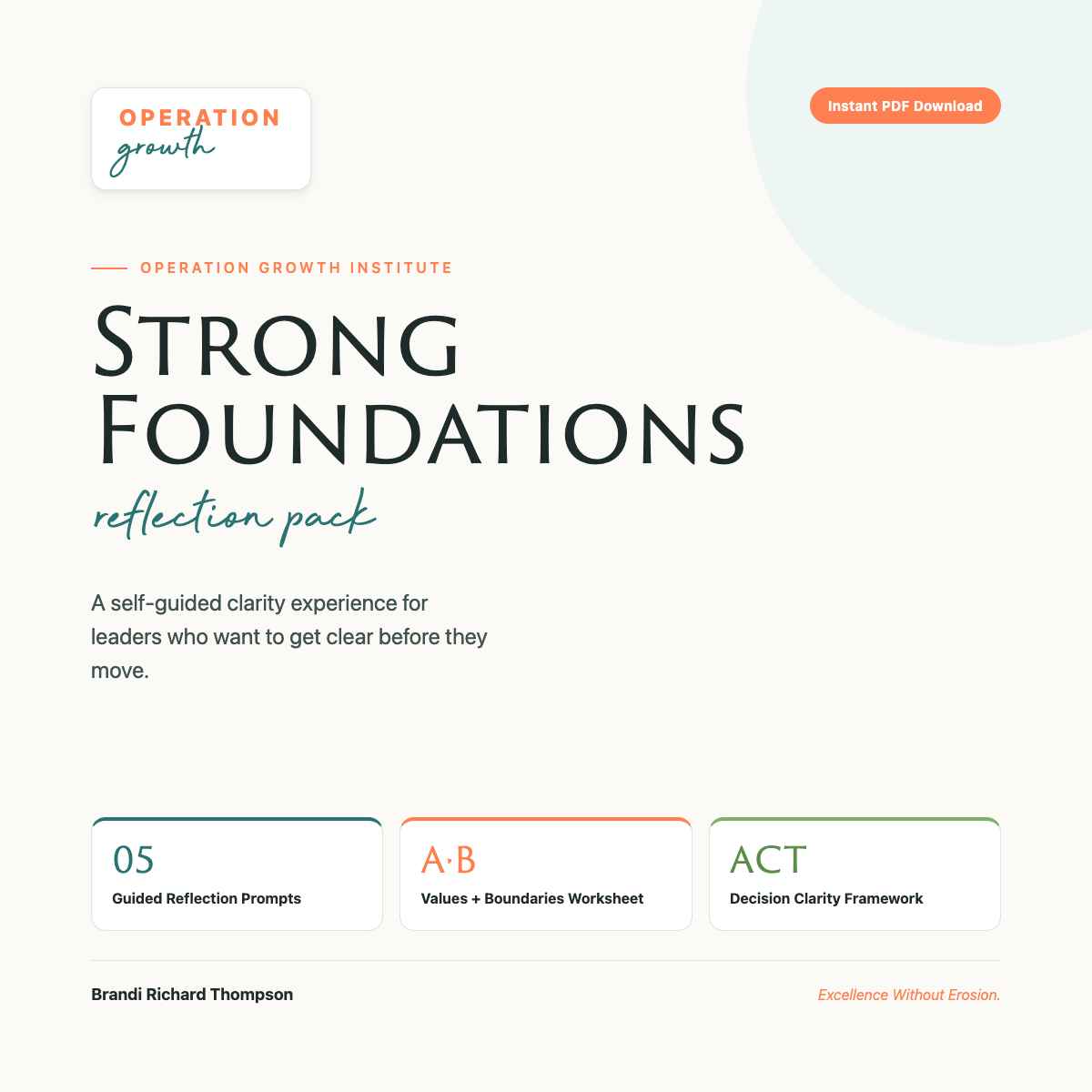 Strong Foundations Reflection Pack